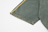 DAXUEN Light blue denim short sleeve t-shirt with embroidery