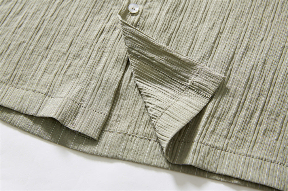 DAXUEN Textured short-sleeved button-up shirt