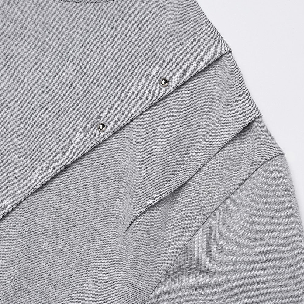 DAXUEN Heather grey short-sleeve T-shirt with unique paneling