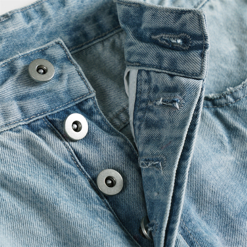 DAXUEN Faded blue wide-leg denim jeans