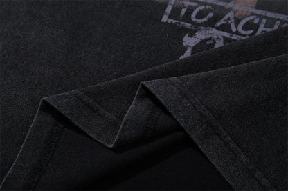 DAXUEN Washed black graphic t-shirt with band print