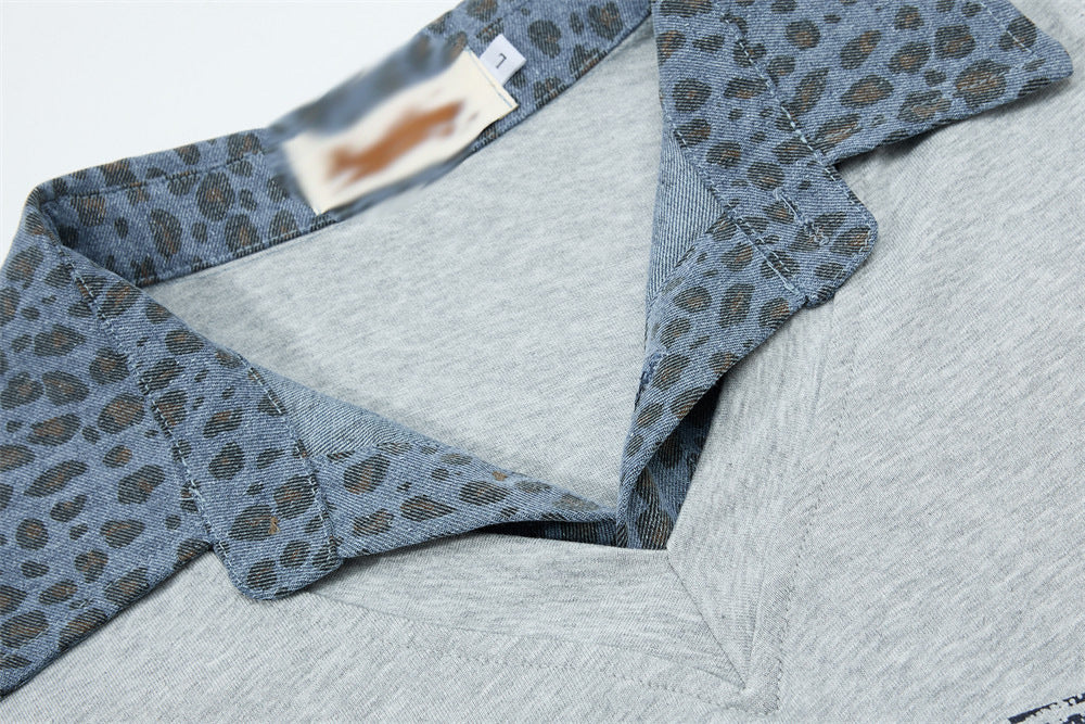 DAXUEN Layered look short-sleeved top with graphic print