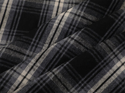 DAXUEN Short-sleeve plaid shirt with sequin embroidery