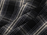 DAXUEN Short-sleeve plaid shirt with sequin embroidery