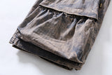DAXUEN Wide-leg cargo shorts in faded grey-blue denim