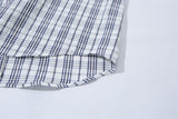 DAXUEN Short-sleeved plaid button-up shirt