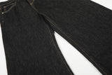 DAXUEN High-waisted wide-leg denim jeans with metal clasps