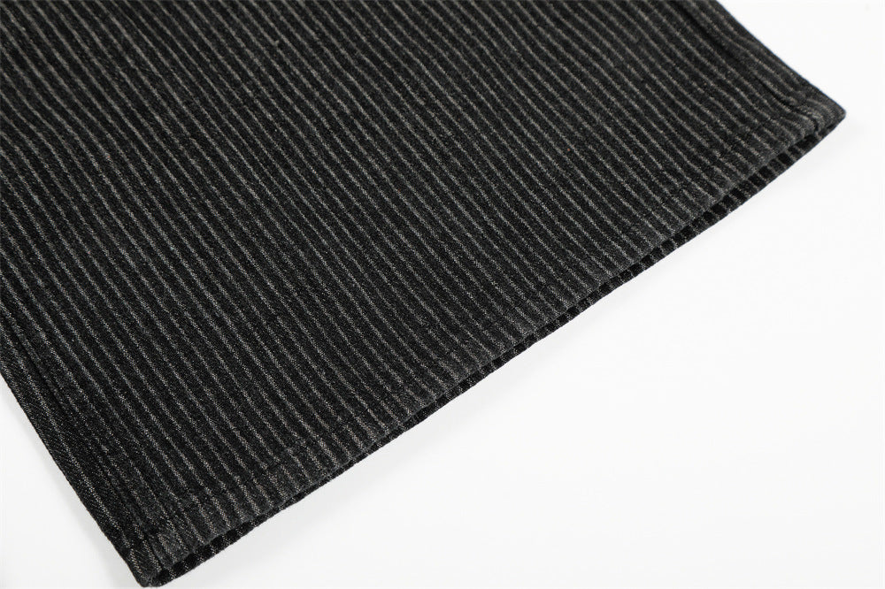 DAXUEN Wide-leg pinstripe trousers in dark charcoal grey