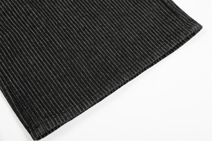 DAXUEN Wide-leg pinstripe trousers in dark charcoal grey