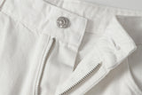 DAXUEN Wide-leg white denim shorts