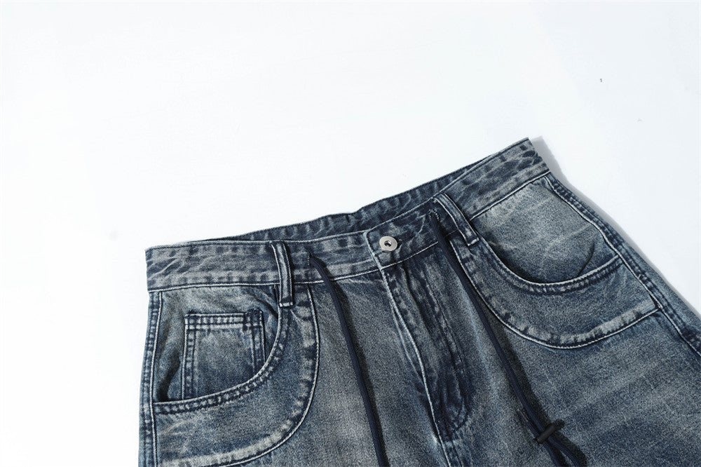 DAXUEN Faded blue wide-leg cargo shorts