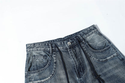 DAXUEN Faded blue wide-leg cargo shorts