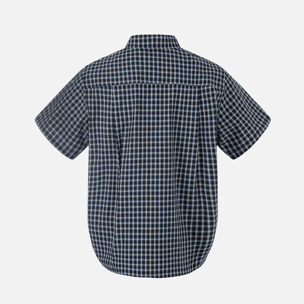 DAXUEN Men's short-sleeved plaid button-up shirt