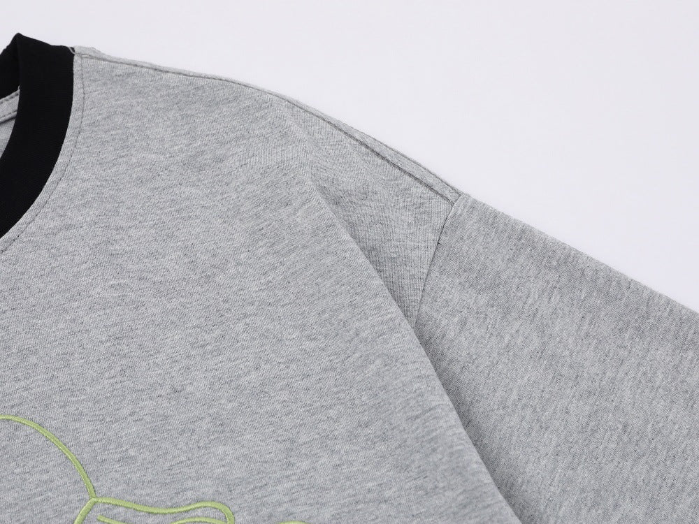 DAXUEN Short-sleeved embroidered t-shirt with horse graphic