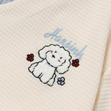 DAXUEN Layered cartoon embroidered V-neck short-sleeved top