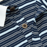 DAXUEN Navy and light blue striped polo shirt