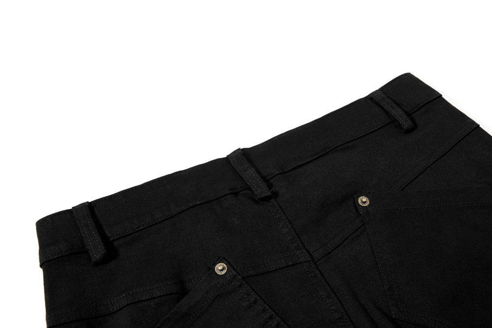 DAXUEN Solid black flared cargo pants