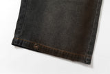 DAXUEN Charcoal grey wide-leg denim shorts with contrast stitching