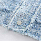 DAXUEN light blue textured oversized jacket