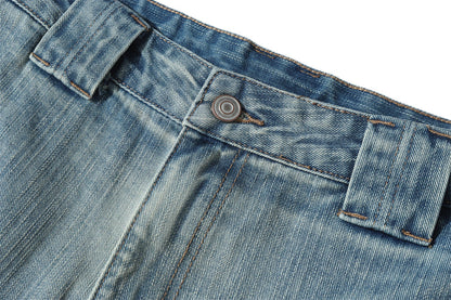 DAXUEN Light wash wide-leg denim culottes
