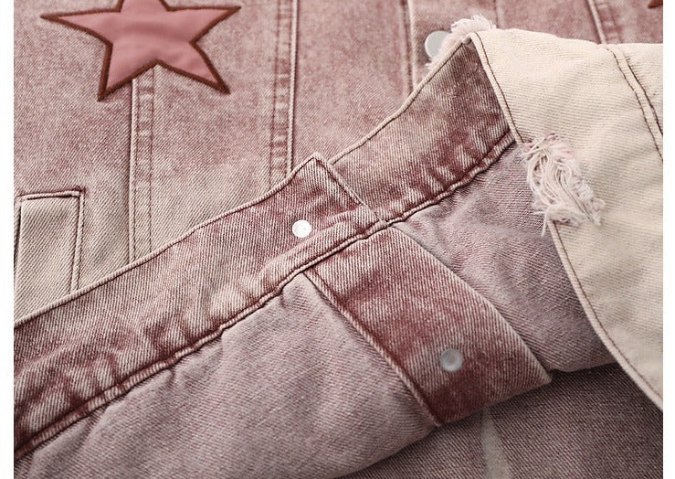 Y2k Star Embroidery Denim Jacket