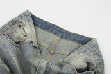 DAXUEN Light blue wide-leg denim jeans with studs