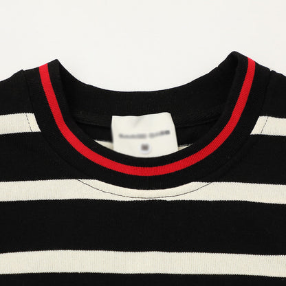 DAXUEN Striped crew neck t-shirt with embroidered text