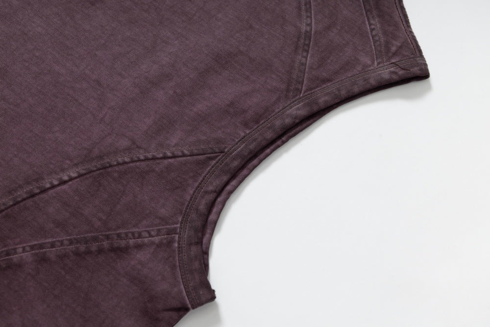 DAXUEN Sleeveless top with mock neck and embroidered graphic