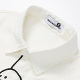 DAXUEN Short-sleeved button-up shirt with cartoon dog graphic