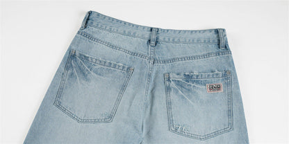 DAXUEN Faded blue wide-leg denim jeans