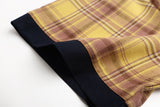 DAXUEN Short-sleeved plaid shirt with embroidery and heart-shaped buttons