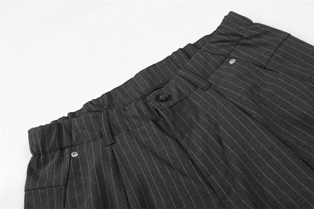 DAXUEN High-waisted wide-leg pinstriped trousers