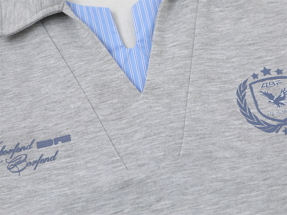 DAXUEN Short-sleeve polo shirt with striped details and embroidery