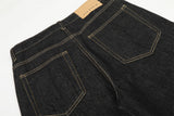 DAXUEN High-waisted wide-leg denim jeans with metal clasps
