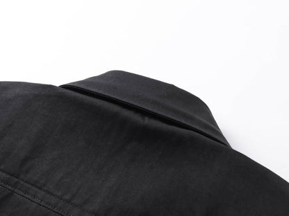 DAXUEN Short-sleeved button-up casual shirt with cityscape graphic