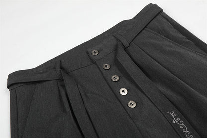 DAXUEN High-waisted wide-leg trousers in dark grey