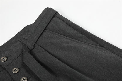 DAXUEN High-waisted wide-leg trousers in dark grey