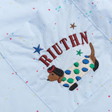DAXUEN Light blue short-sleeve button-up shirt with speckles