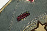 DAXUEN Light blue denim short sleeve t-shirt with embroidery