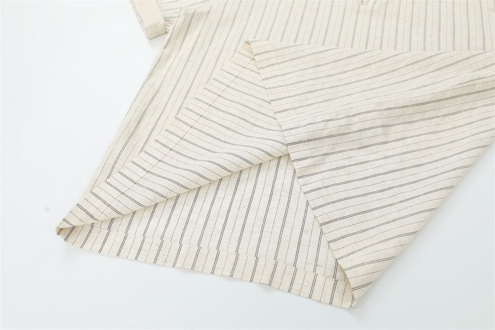 DAXUEN Relaxed-fit short-sleeved polo shirt with stripes