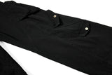 DAXUEN Wide-leg cargo pants in black and light grey