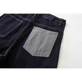 DAXUEN Men's relaxed-fit dark blue denim shorts