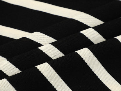 DAXUEN Striped crew neck t-shirt with embroidered text