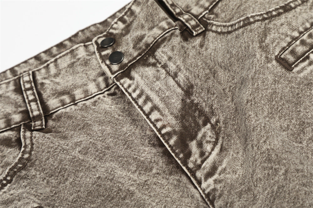 DAXUEN Wide-leg denim jeans with acid wash effect