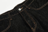 DAXUEN Wide leg denim trousers with dachshund embroidery