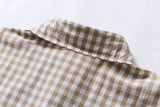 DAXUEN Relaxed-fit short-sleeved button-up shirt with checkered pattern