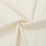 DAXUEN Textured short-sleeve Henley shirt in cream and light grey