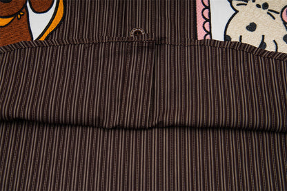 DAXUEN Short-sleeve striped shirt with cartoon patches