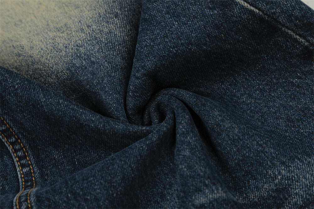 DAXUEN Distressed blue denim wide-leg jeans