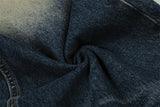 DAXUEN Distressed blue denim wide-leg jeans